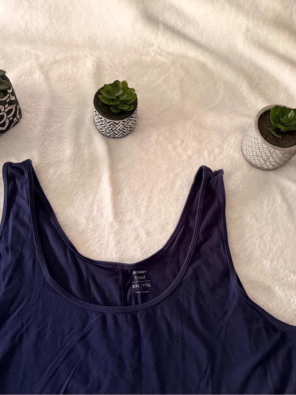Old Navy Blue Fitted Tank Top XXL - Picture 2 of 5